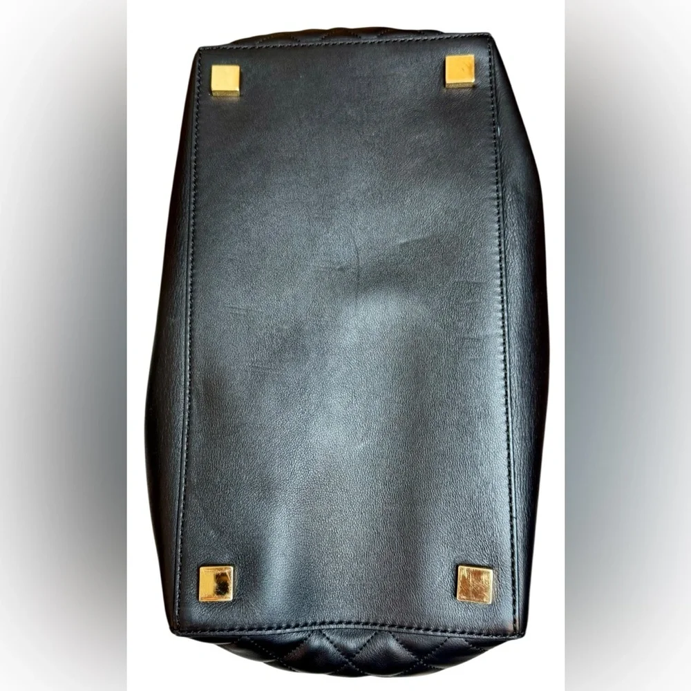 Michael Kors Collection Miranda Black Leather Tote Gold-tone Hardware